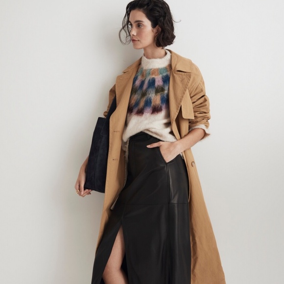 Madewell Brushed Checkerboard Fair Isle Oversized Sweater Ivory Multi Women’s S - Picture 5 of 12